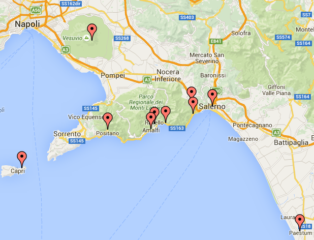 Undiscovered Campania - Tour Map