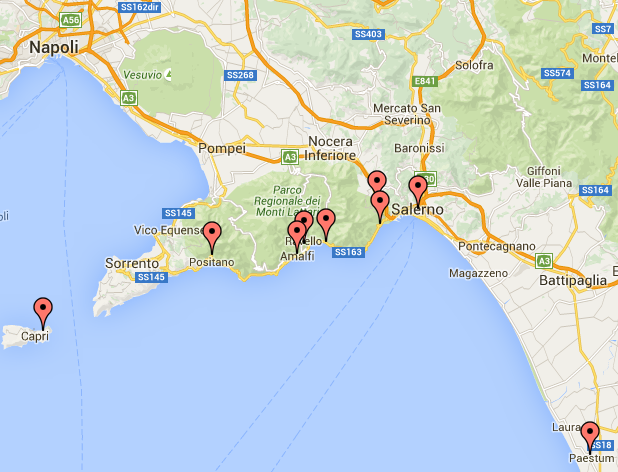 Undiscovered Campania - Tour Map